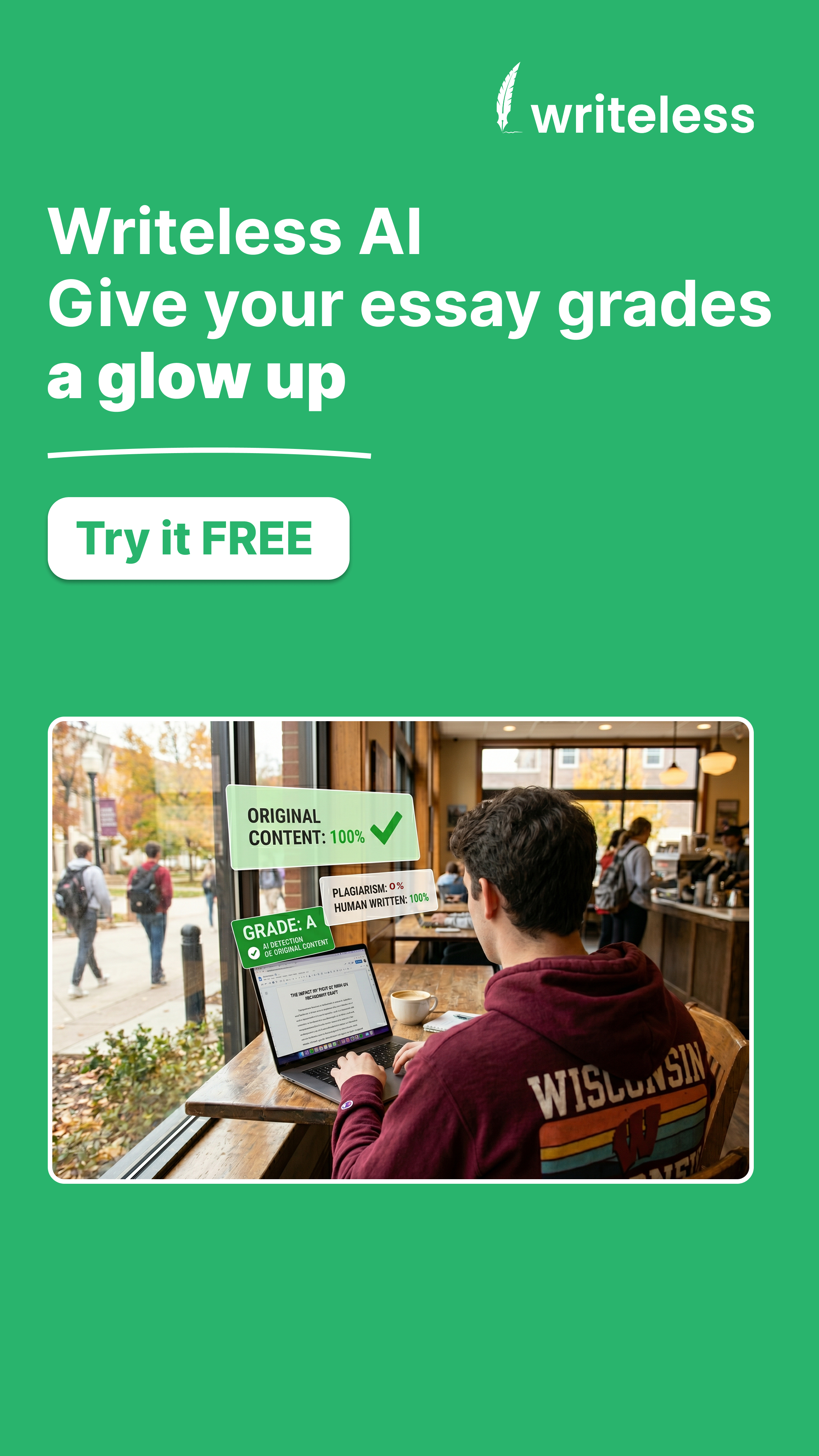 Writeless AI Facebook ad