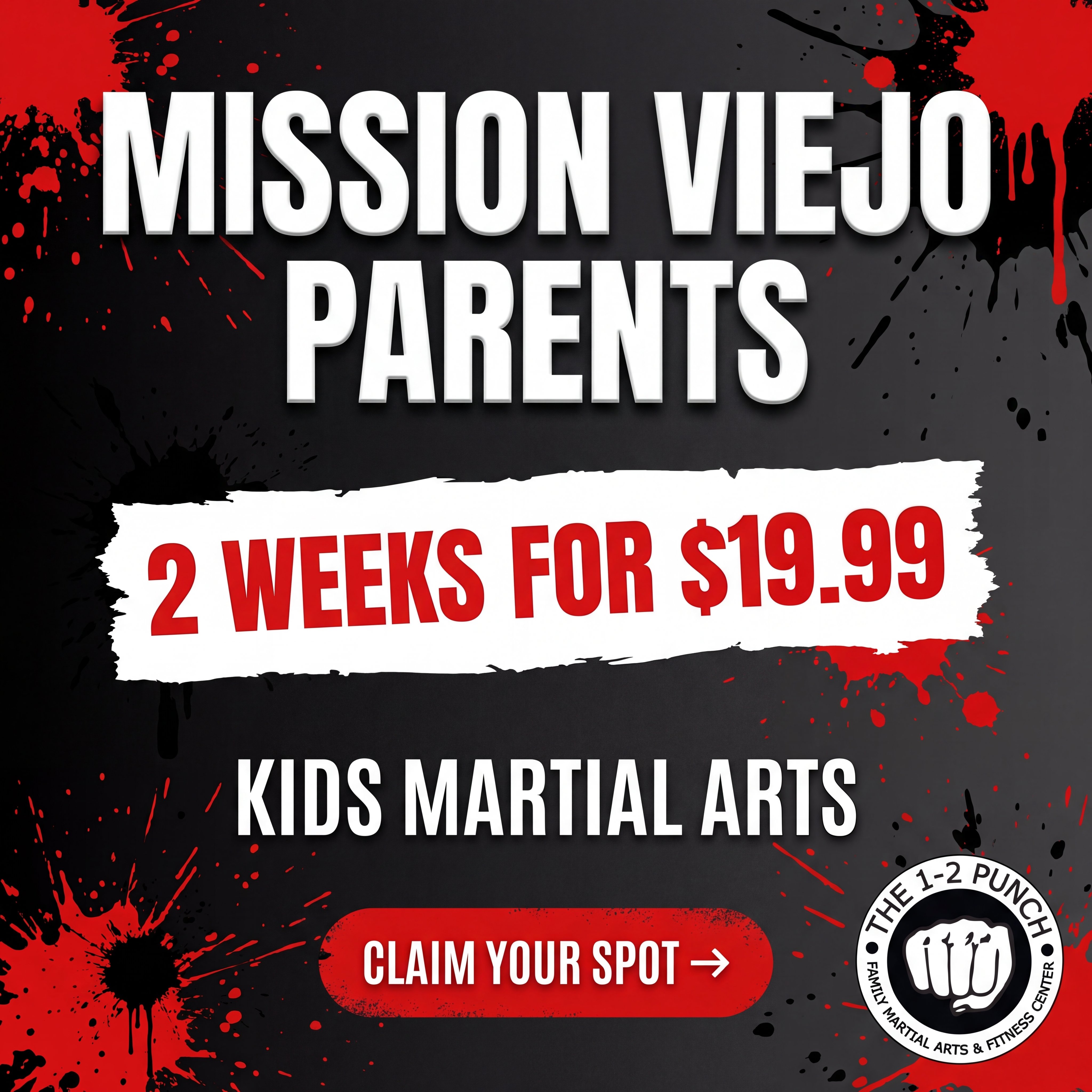 The 1-2 Punch Family Martial Arts & Fitness Center Facebook ad