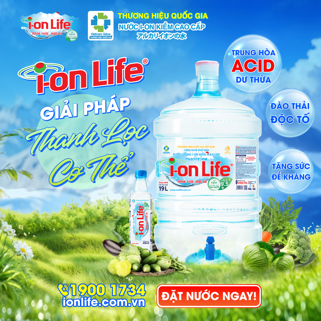 I-on Life - Nước uống ion kiềm cao cấp Facebook ad: i-on Life Trung Hòa Acid Dư Thừa Trong Cơ Thể