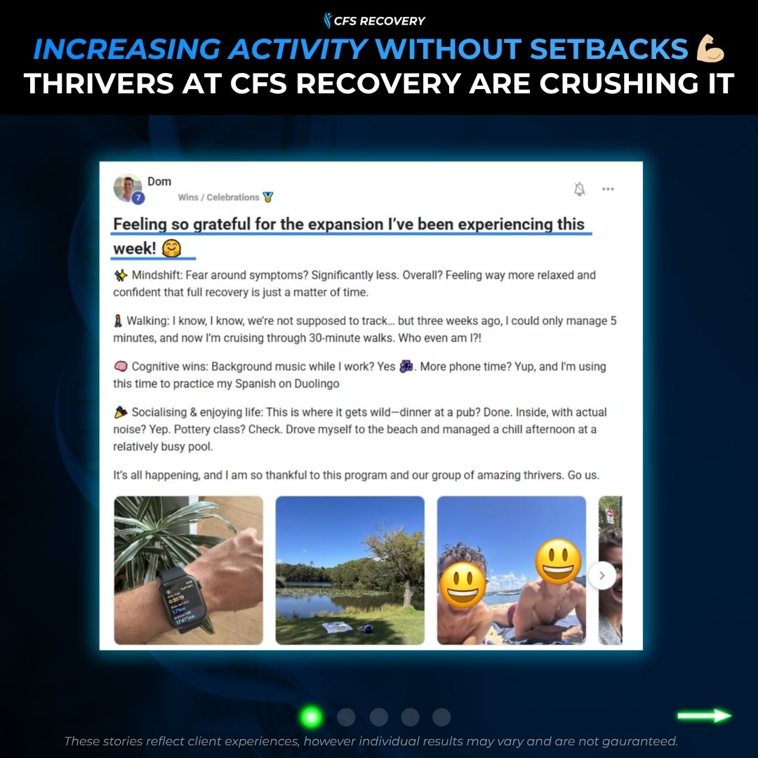 CFS Recovery Academy Facebook ad: One of the biggest shifts people notice on…