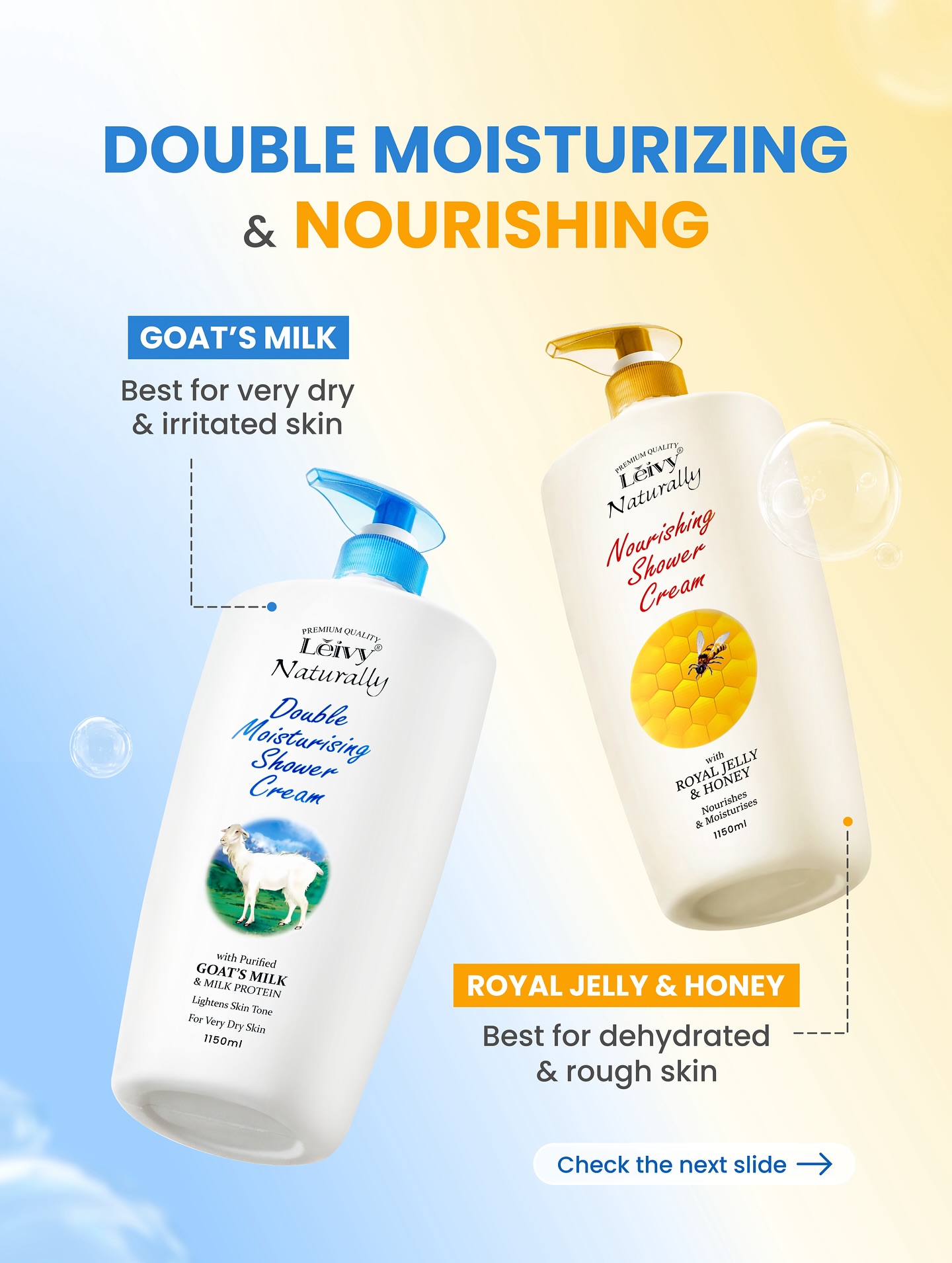 Leivy ID Facebook ad: Leivy Goat’s Milk buat Super Hydration & Royal…