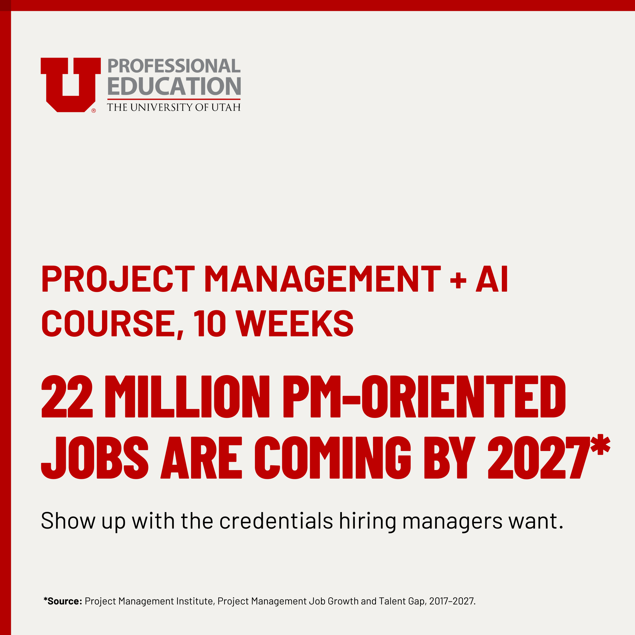 Professional Education at the University of Utah Facebook ad