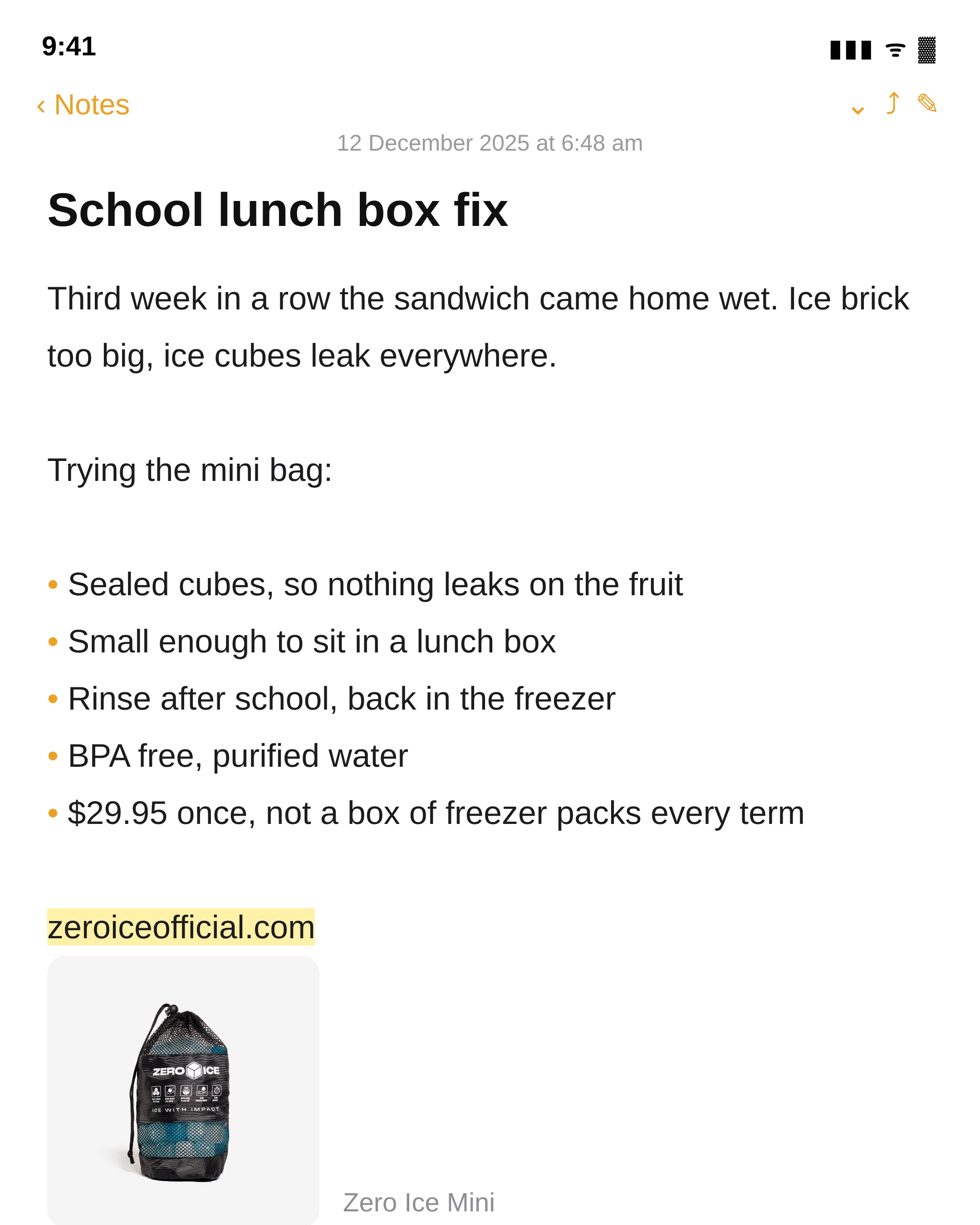 ZERO ICE Facebook ad