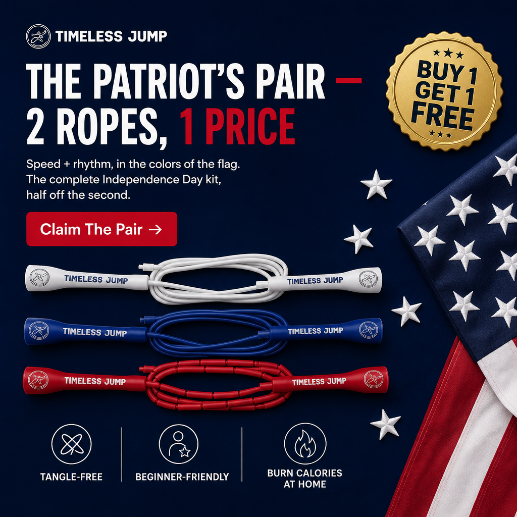 Timeless Jump Facebook ad: 4th of July Sale, Buy 1 Get 1 FREE