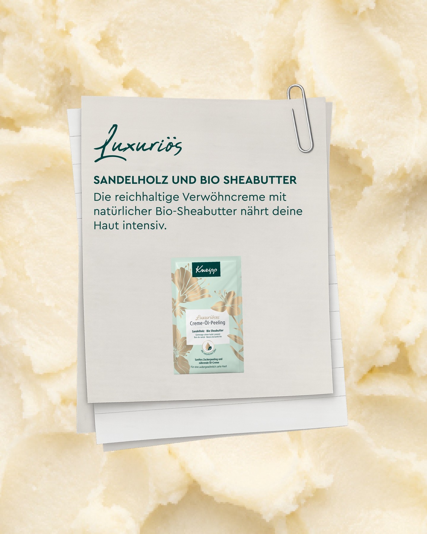 Kneipp Facebook ad: Jeder Inhaltsstoff sorgt für ein anderes Hautgefühl.