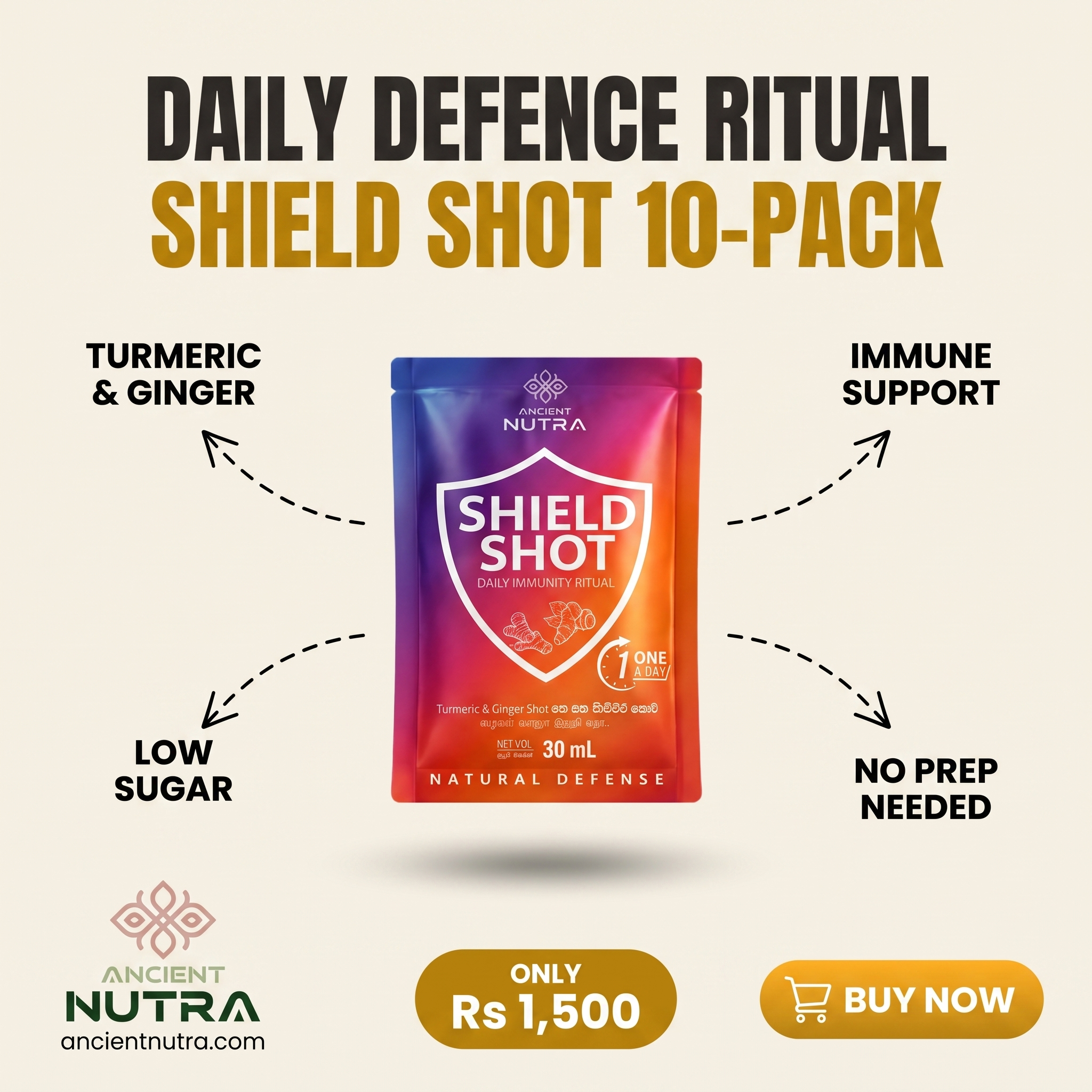 Ancient Nutra Facebook ad: Shield shot - 10 pack