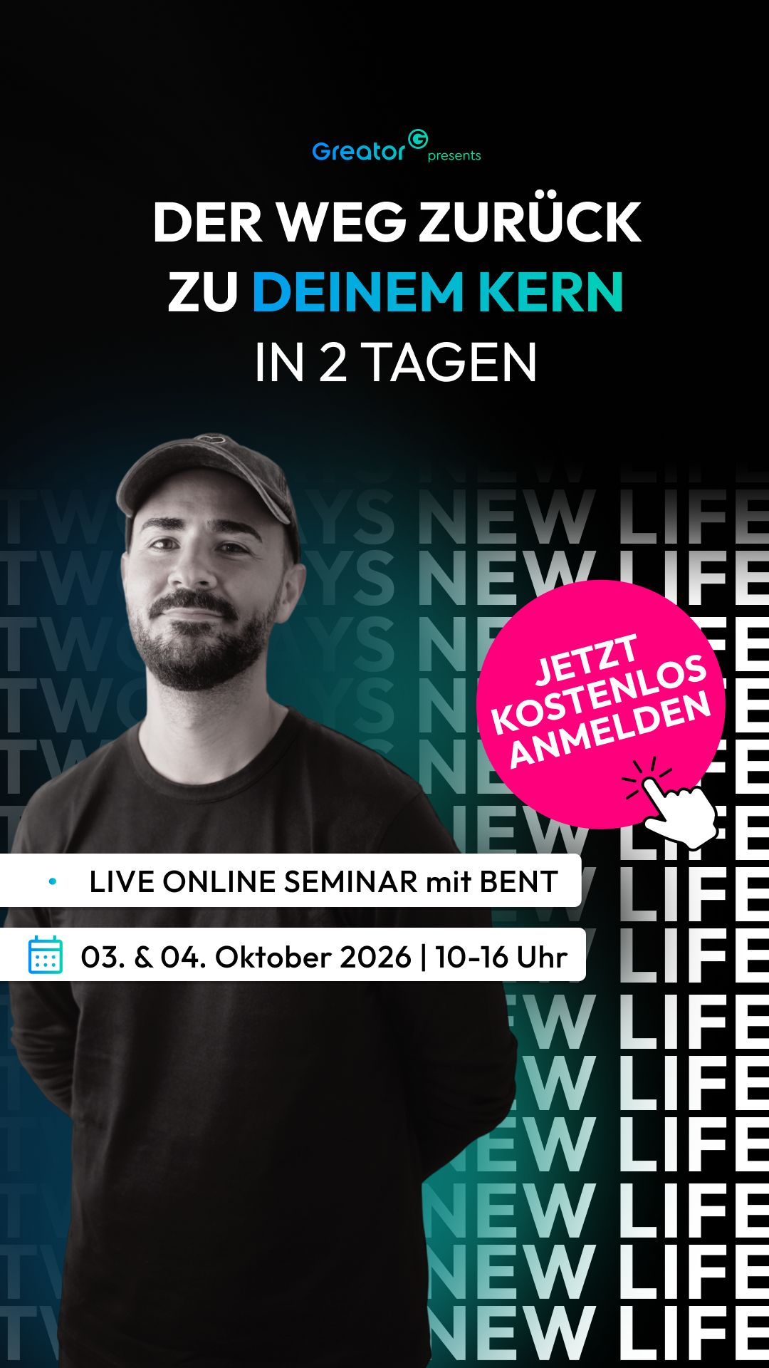 Greator Facebook ad: Zwei Tage für Klarheit im Kopf