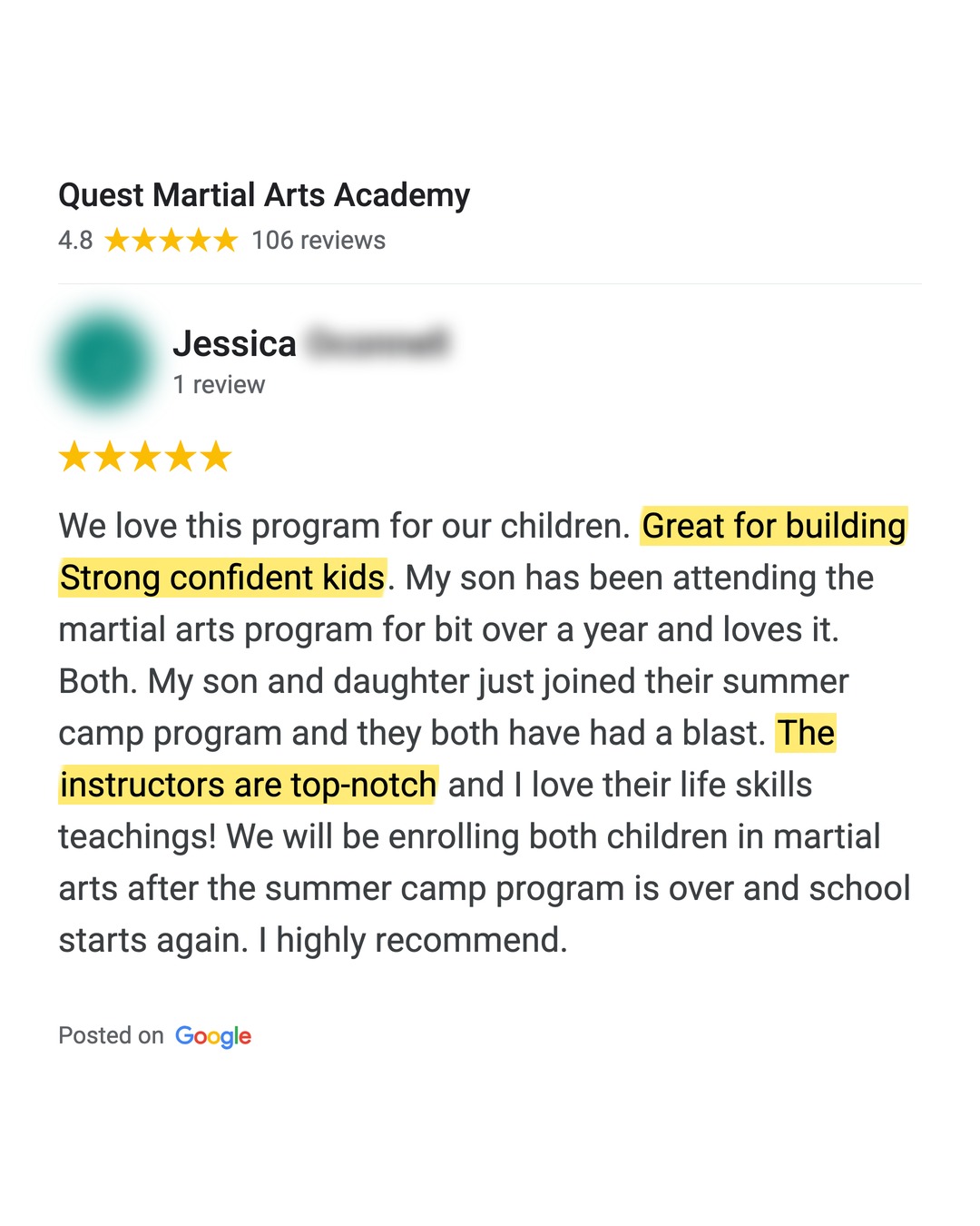 Quest Martial Arts Academy, LLC Facebook ad