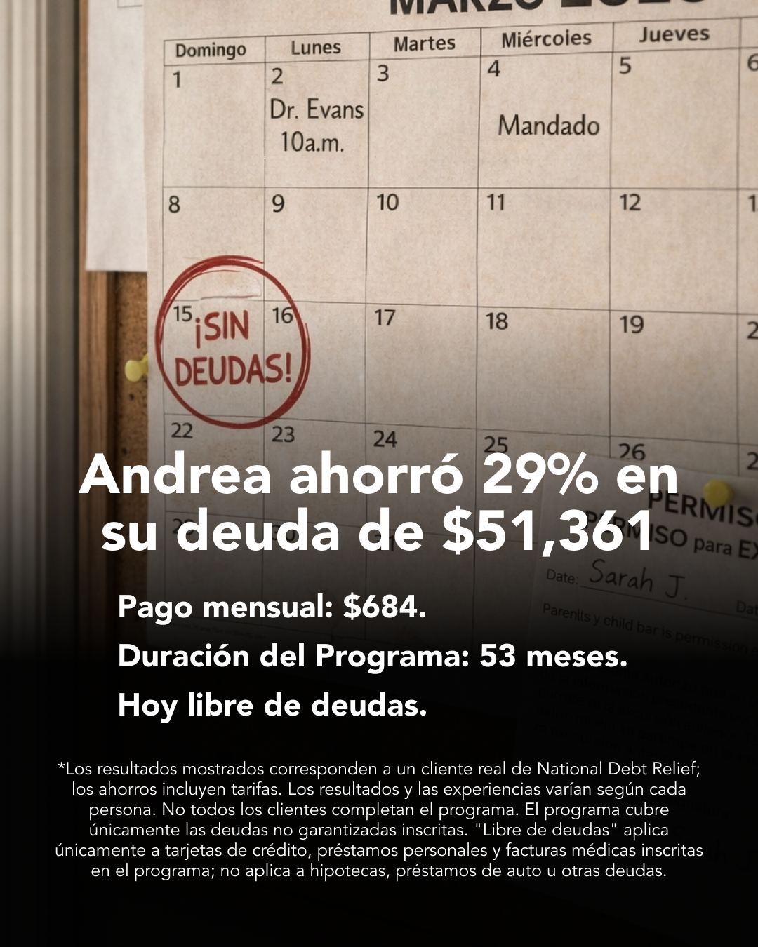 National Debt Relief Facebook ad
