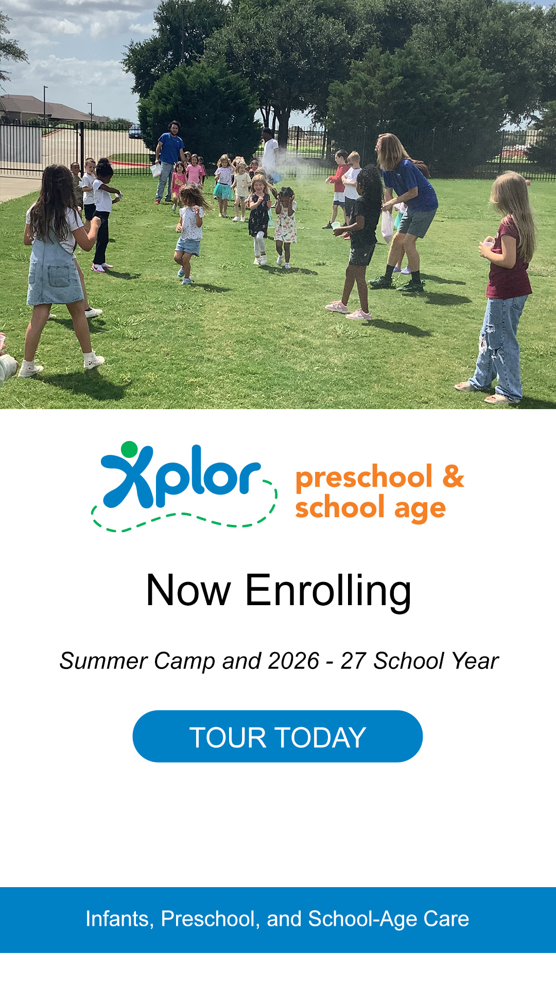 Xplor Preschool & School Age Care Facebook ad from Mar 9, 2026