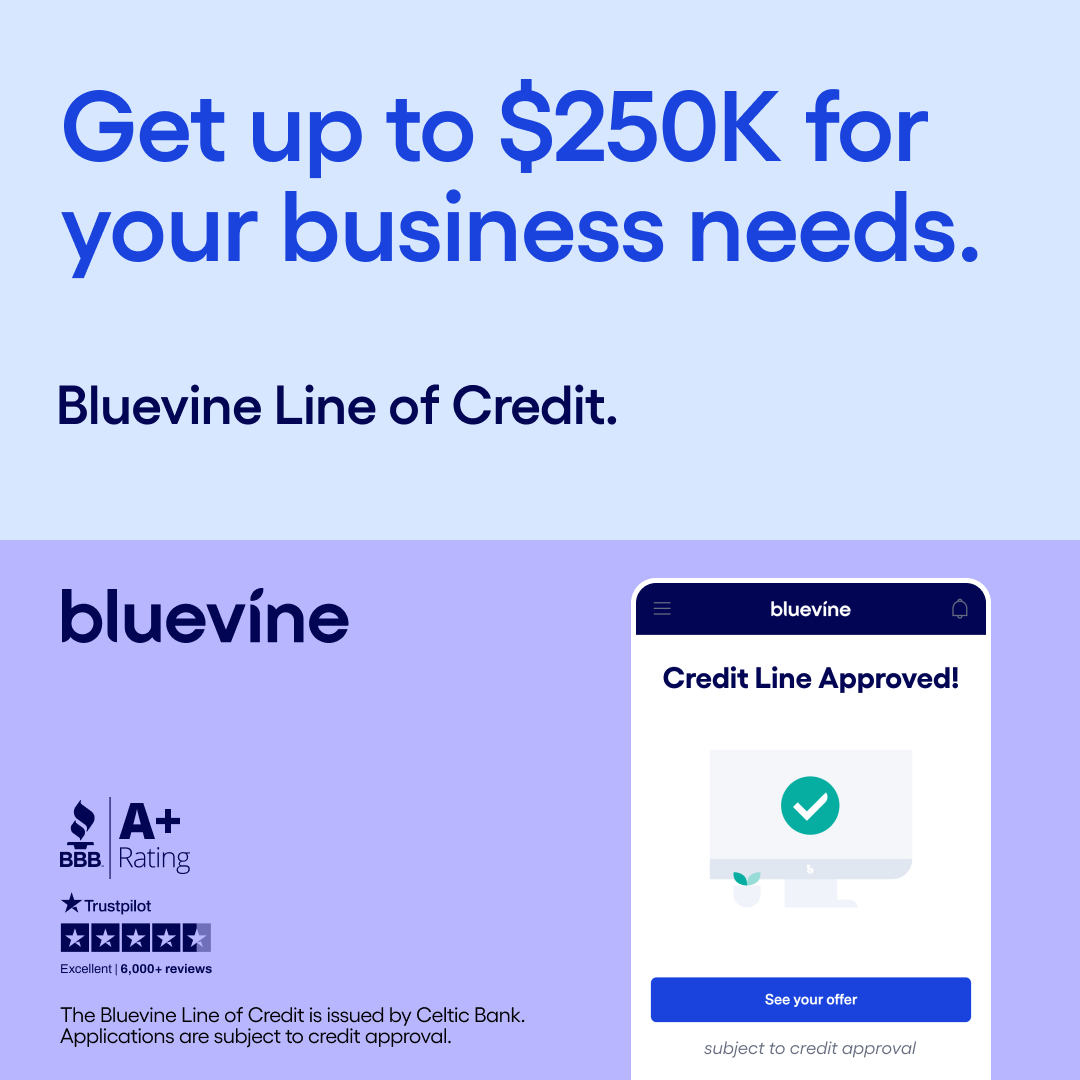 Bluevine Facebook ad: Apply in minutes
