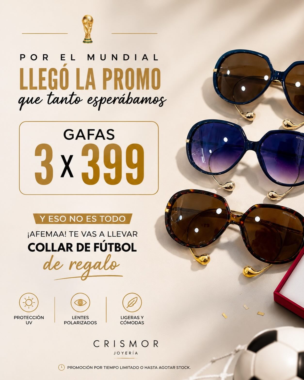 Crismor accesories Facebook ad: PROMO MUNDIAL