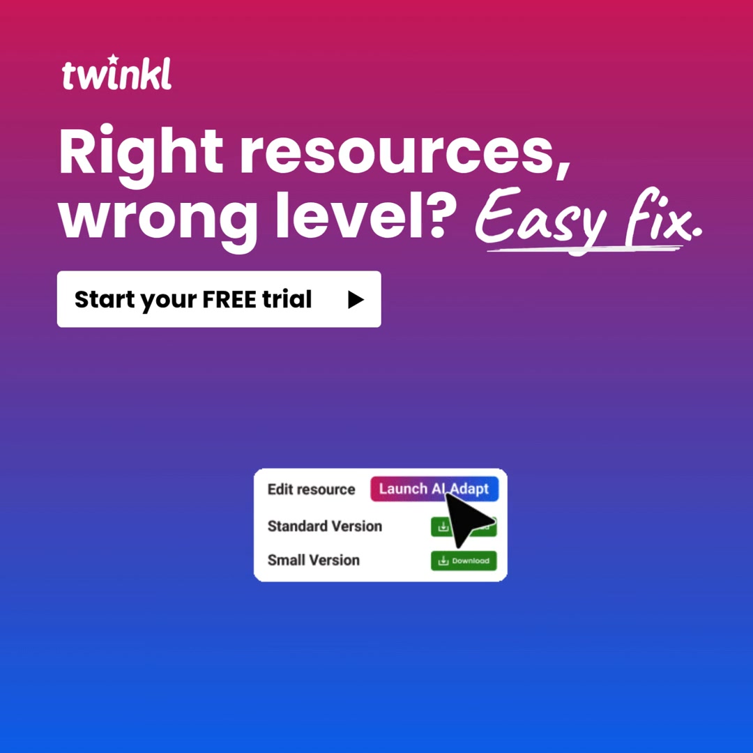 Twinkl Resources Facebook ad: Built on Trust, Not a Blank Page