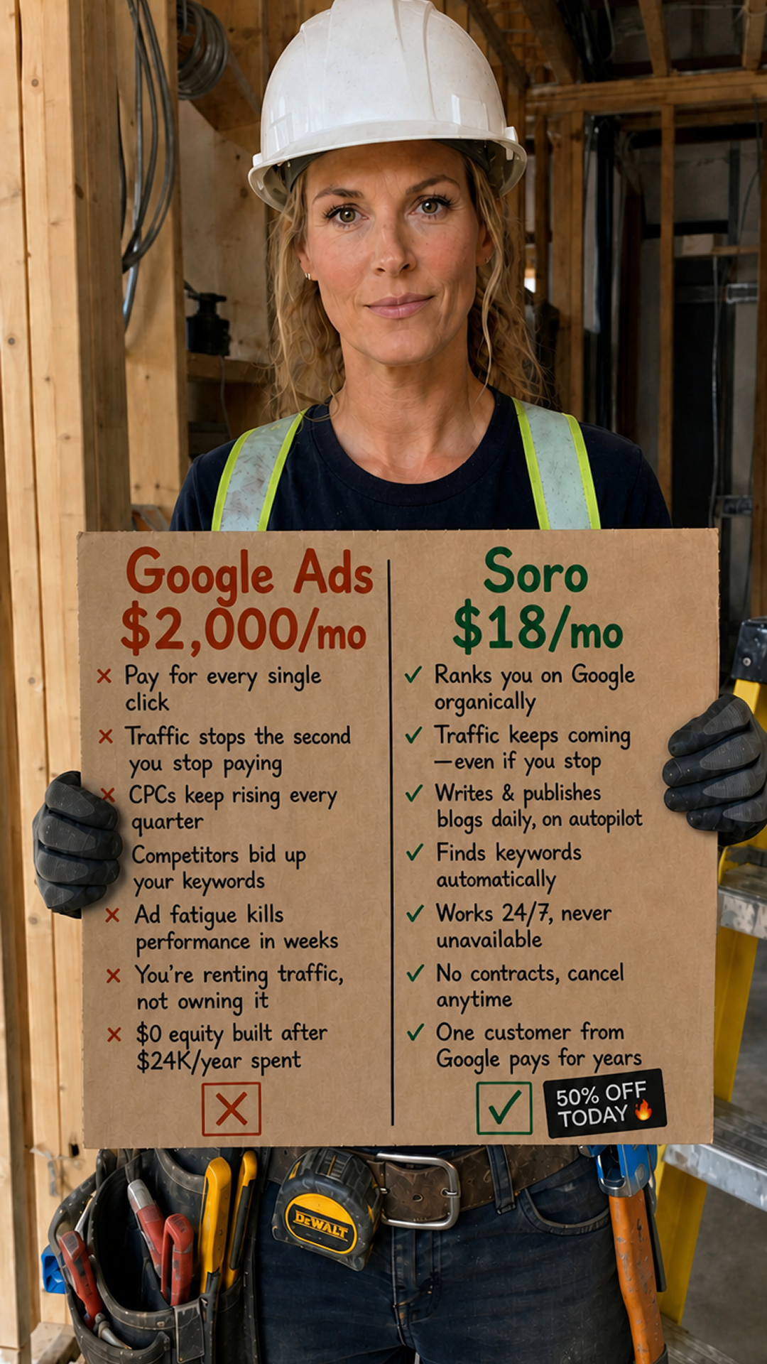 Soro SEO Facebook ad: Rank #1 on Google