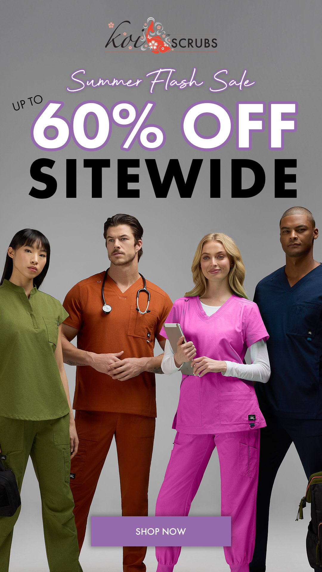 koi Designer Scrubs Facebook ad