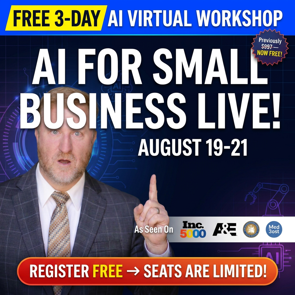 AI for small business owners - AI education Facebook ad: I used to work 12-hour days in my…