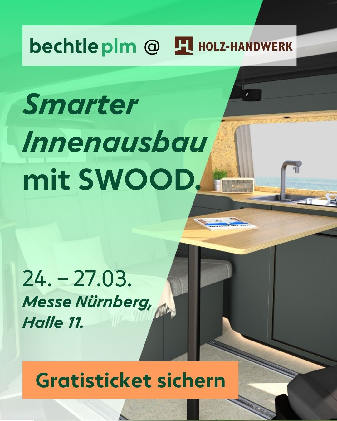Bechtle PLM Deutschland Facebook ad: Die Holz-Handwerk 2026 in Nürnberg. Jetzt kostenfreies…