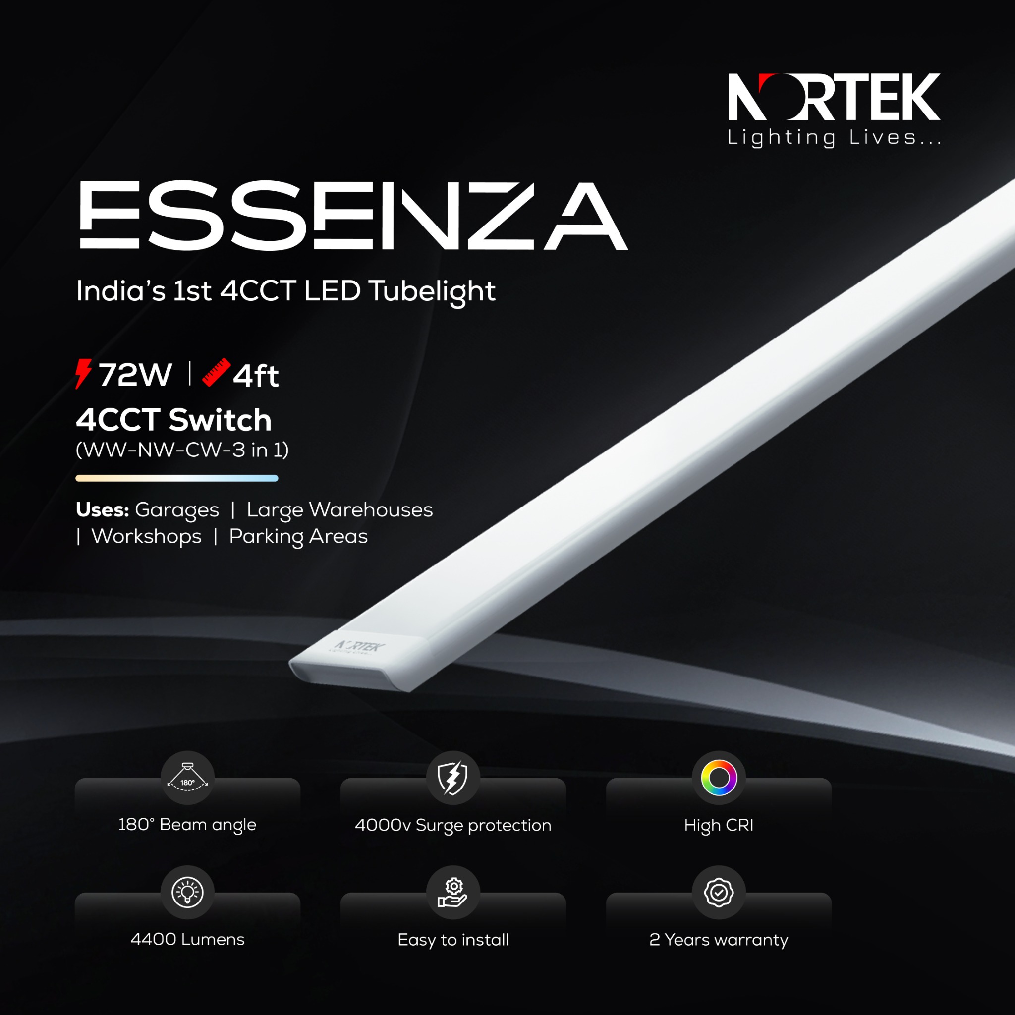Nortek Lighting Facebook ad: Lighting plays a key role in every space.
