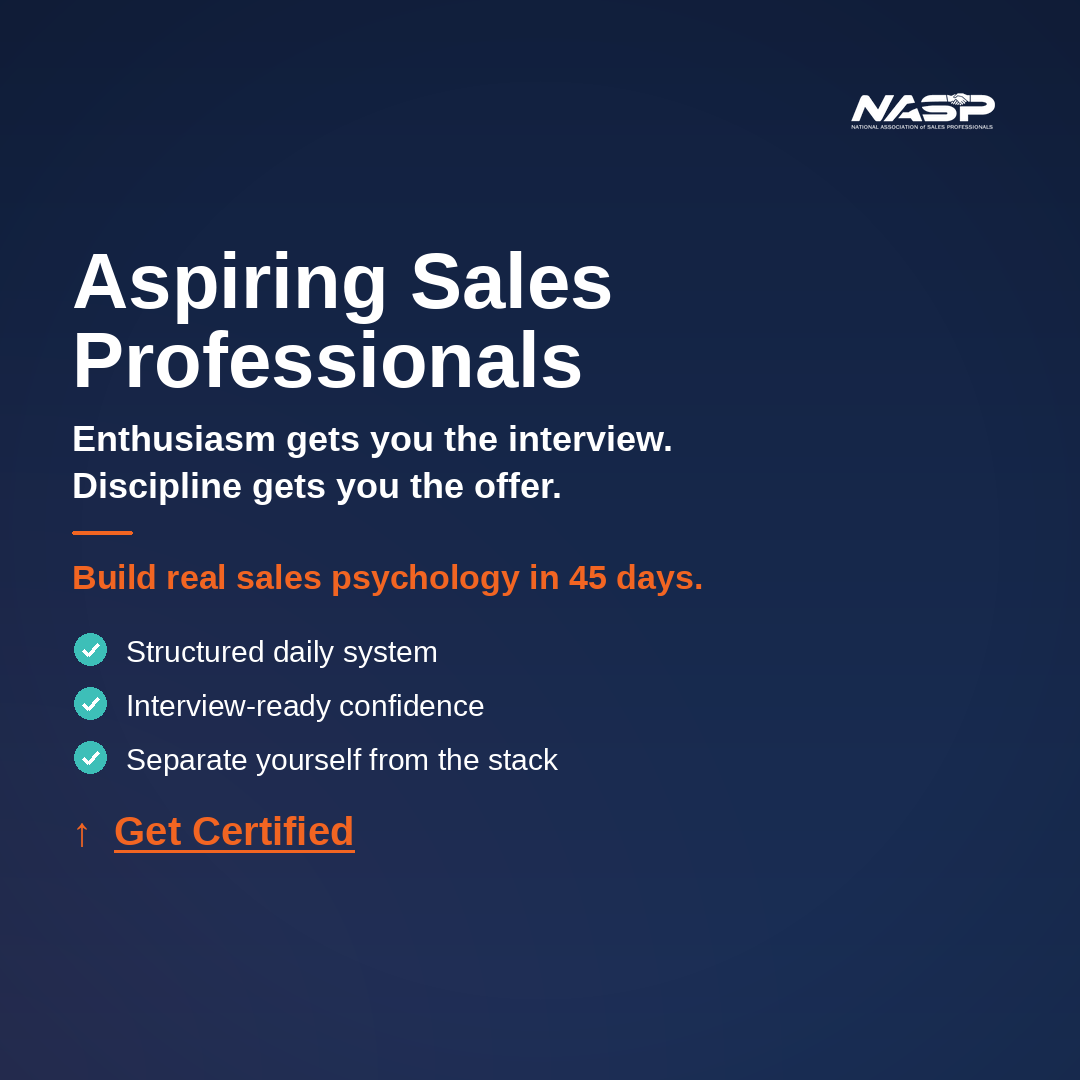 NASP - Sales Training Facebook ad: Upgrade Your Sales Identity
