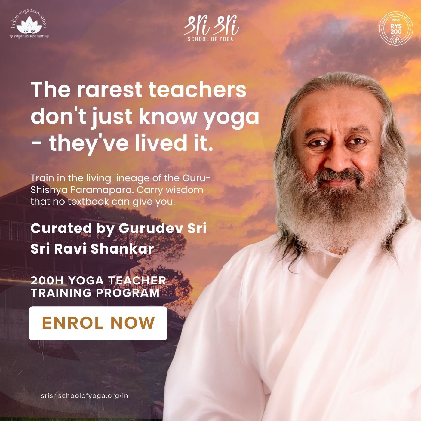 Sri Sri School of Yoga - Yoga Teacher Training Facebook ad