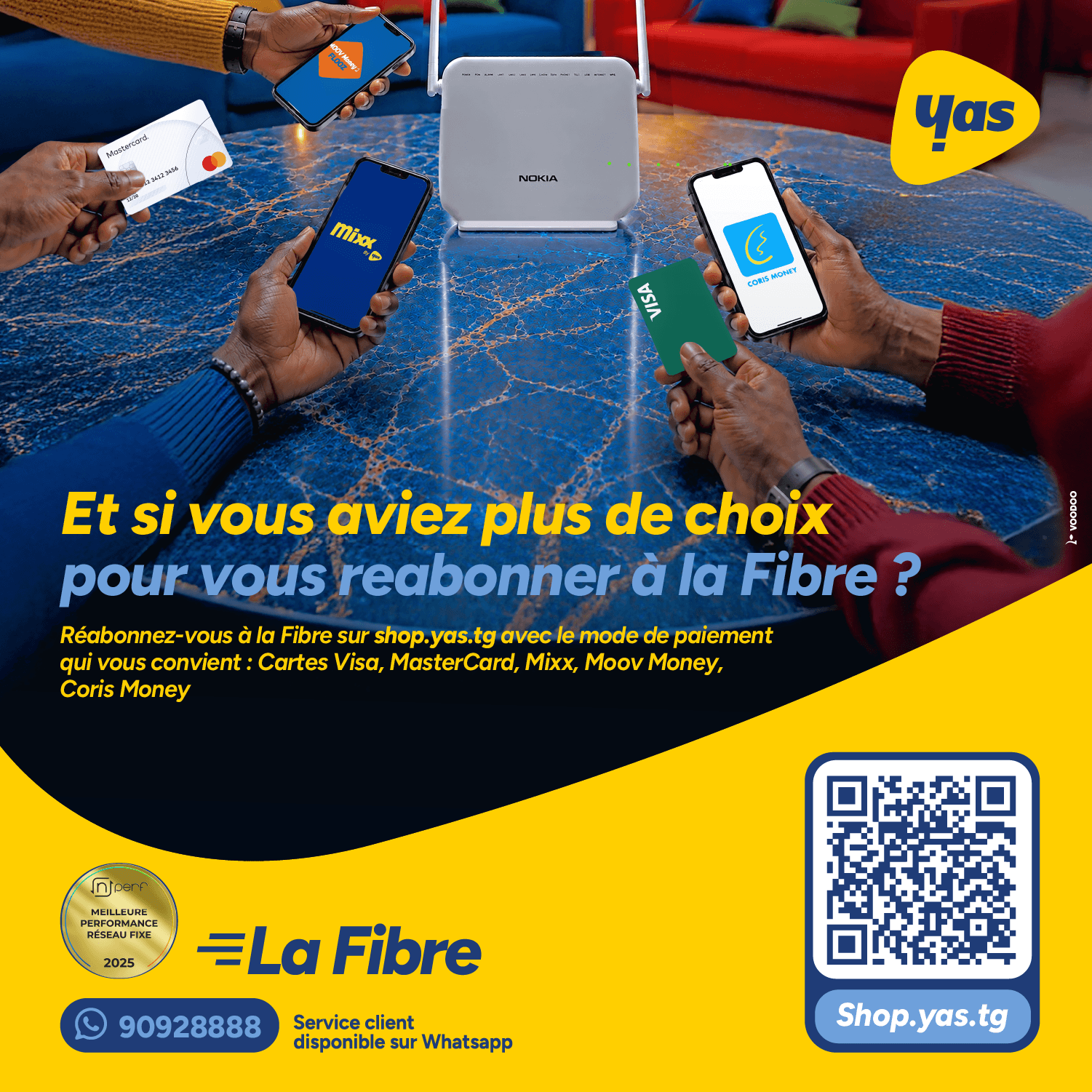 Yas Togo Facebook ad: Yas Fibre