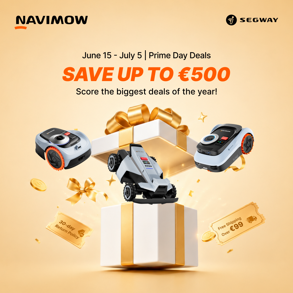 Segway Navimow Facebook ad: Prime Day Deals: June 15 - July 5