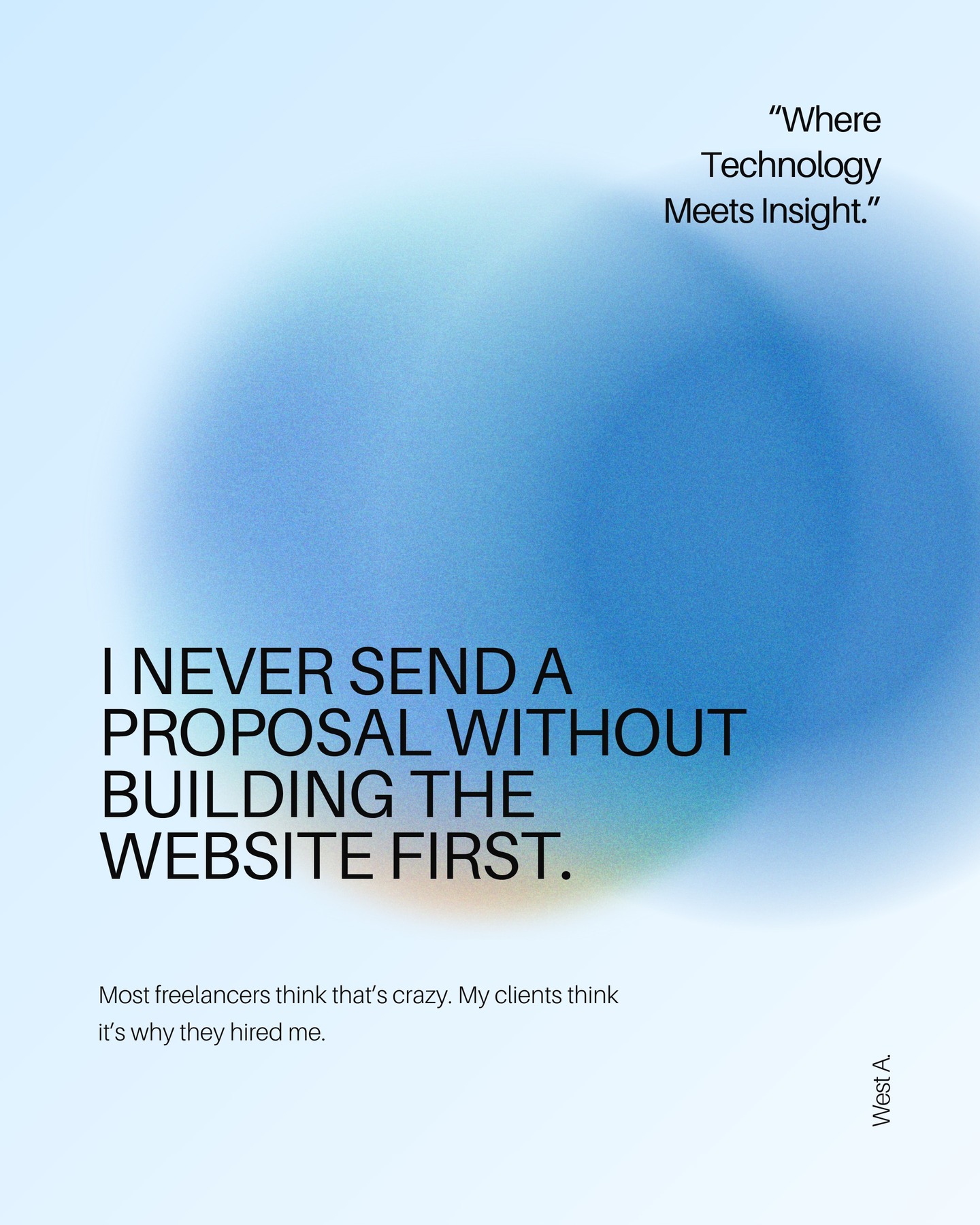 CoGrow Facebook ad: Most freelancers pitch with words.
