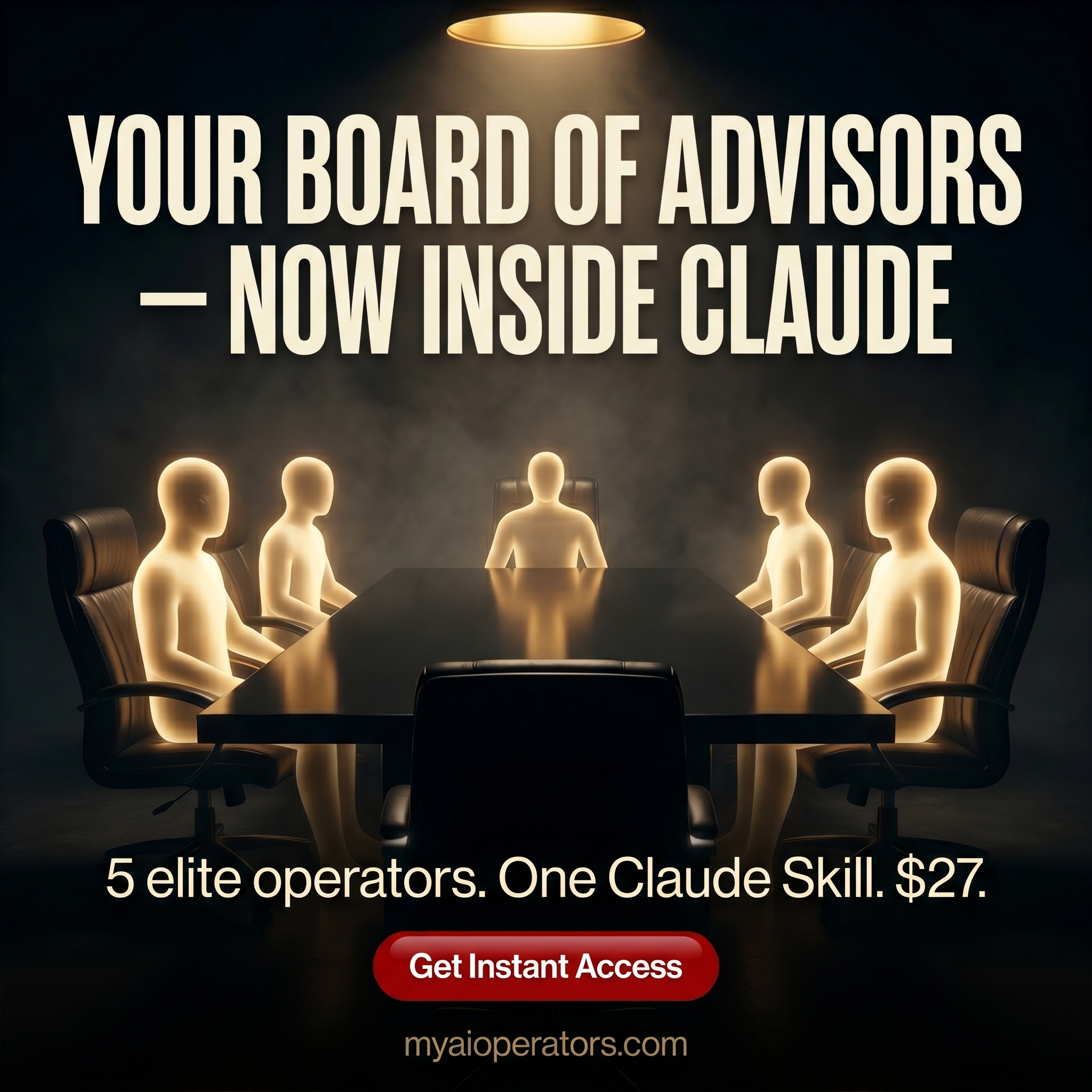 Myaioperators Facebook ad: Your board of advisors · in Claude