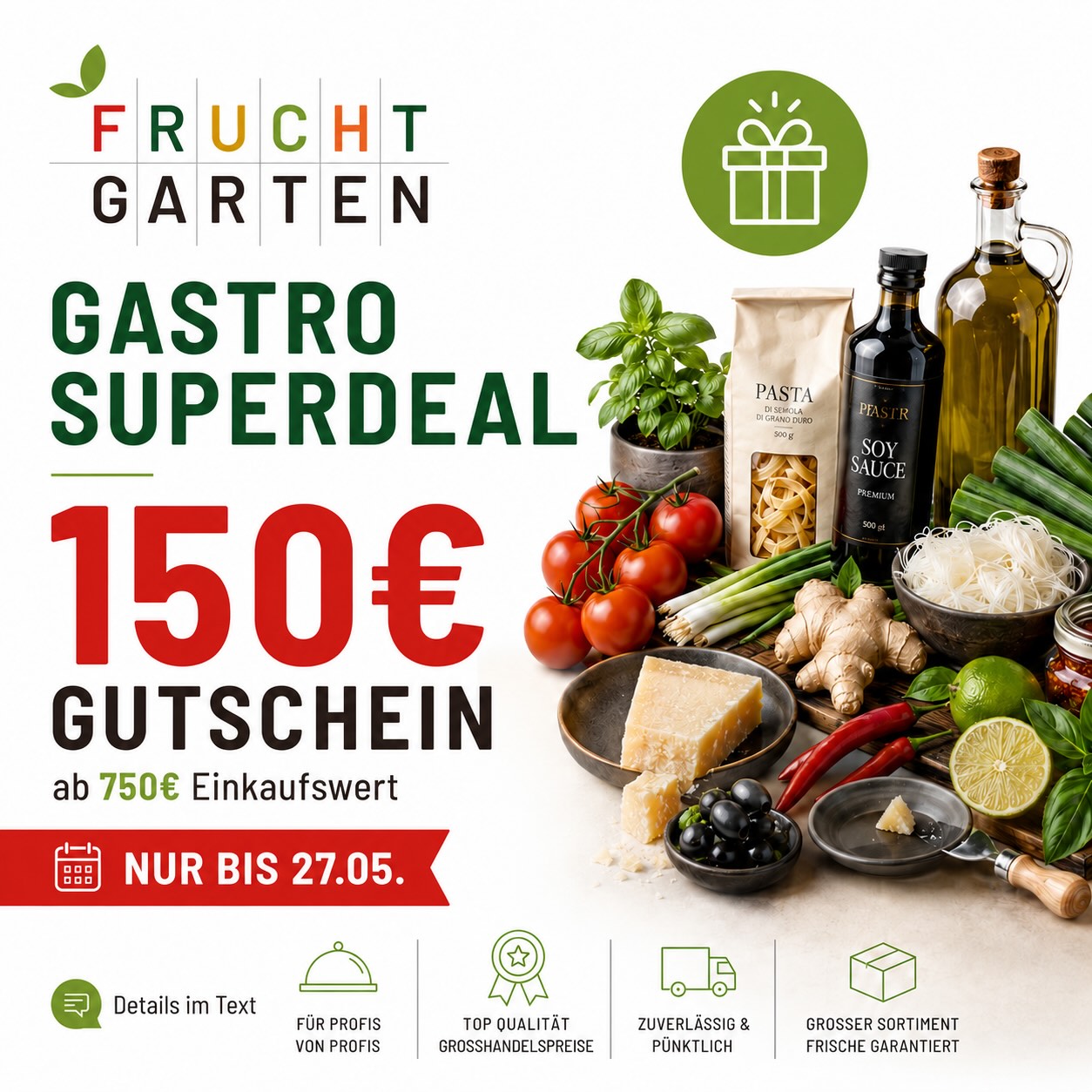 Fruchtgarten Bayreuth GmbH Genussmarktplatz Facebook ad: Aktion gültig bis einschließlich 27.05.2026