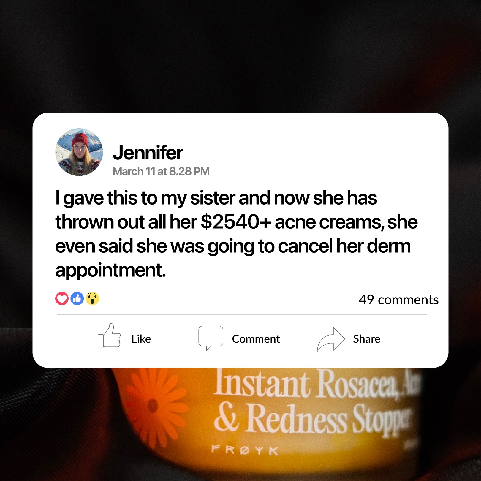 Frøya Organics Facebook ad