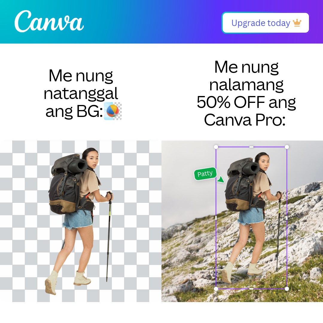 Canva Facebook ad: Unlock Background Remover at 50% OFF.