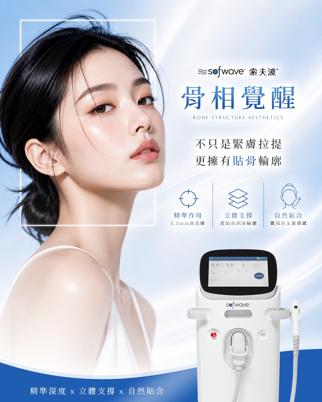 Sofwave索夫波 Facebook ad: 想打造皮貼骨的高級臉?