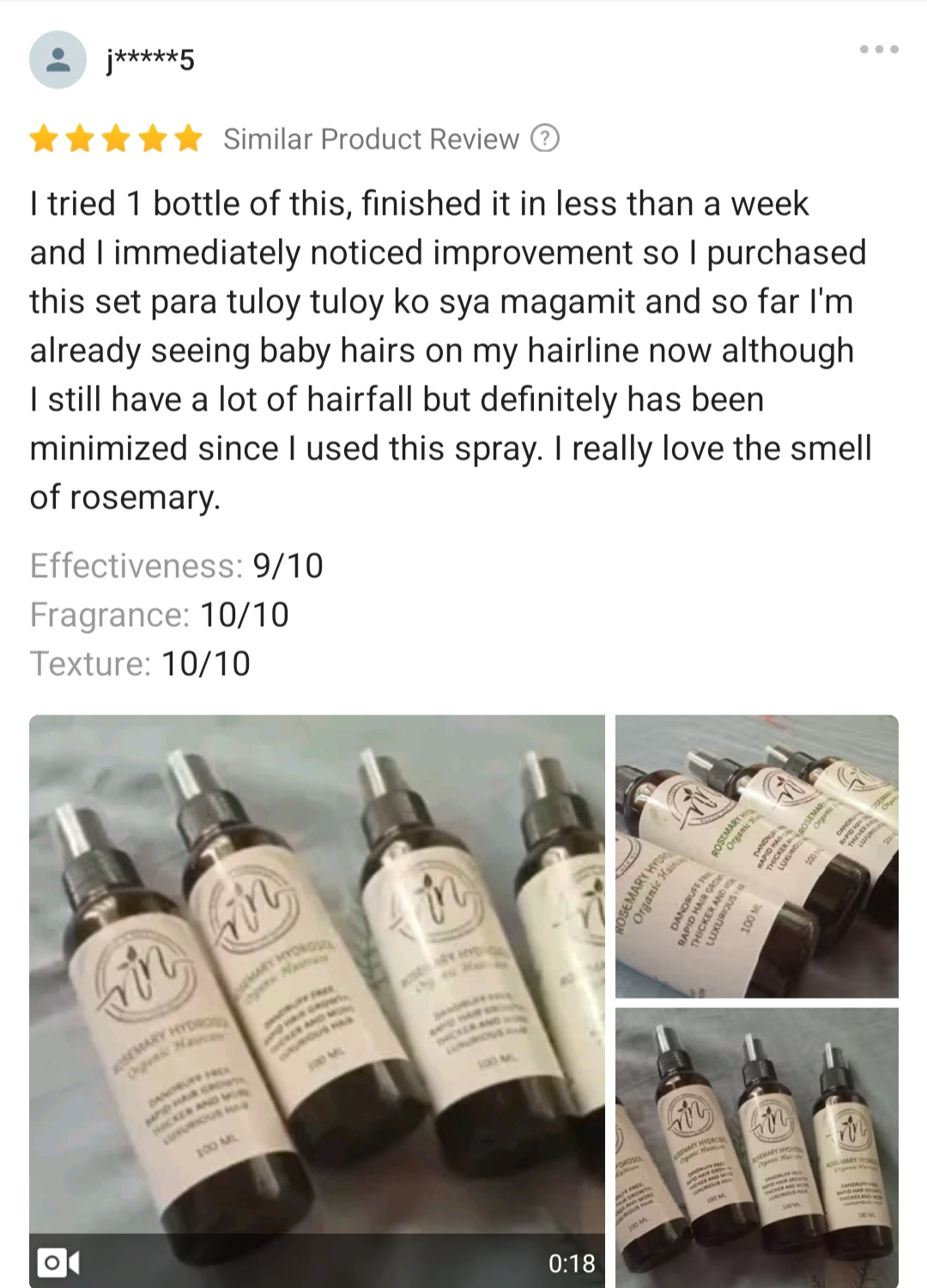 Domus Naturae Ph Facebook ad: 1 bottle in a week, and baby hairs…