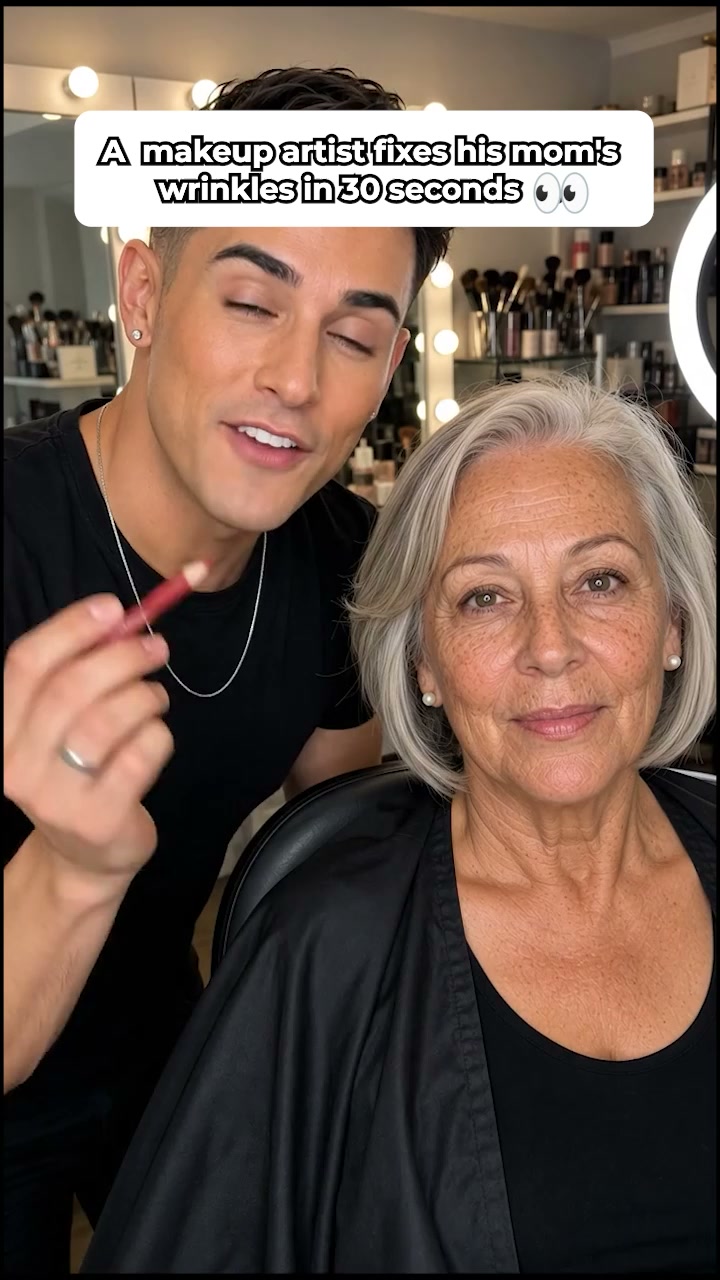 The Glow Up Facebook ad: A Makeup Artist Fixes His Mom's Wrinkles In 30 Seconds
