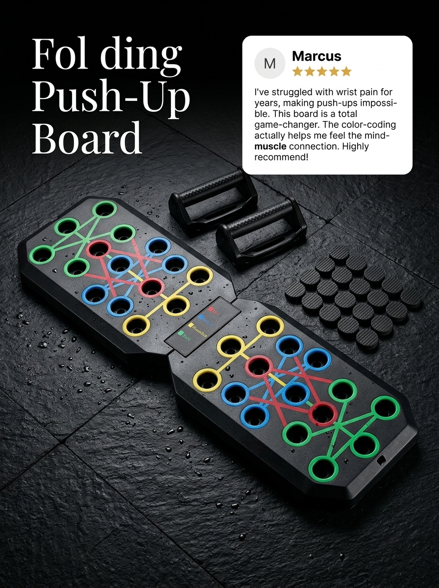 Eccopiu Facebook ad: Foldable Push-Up Board