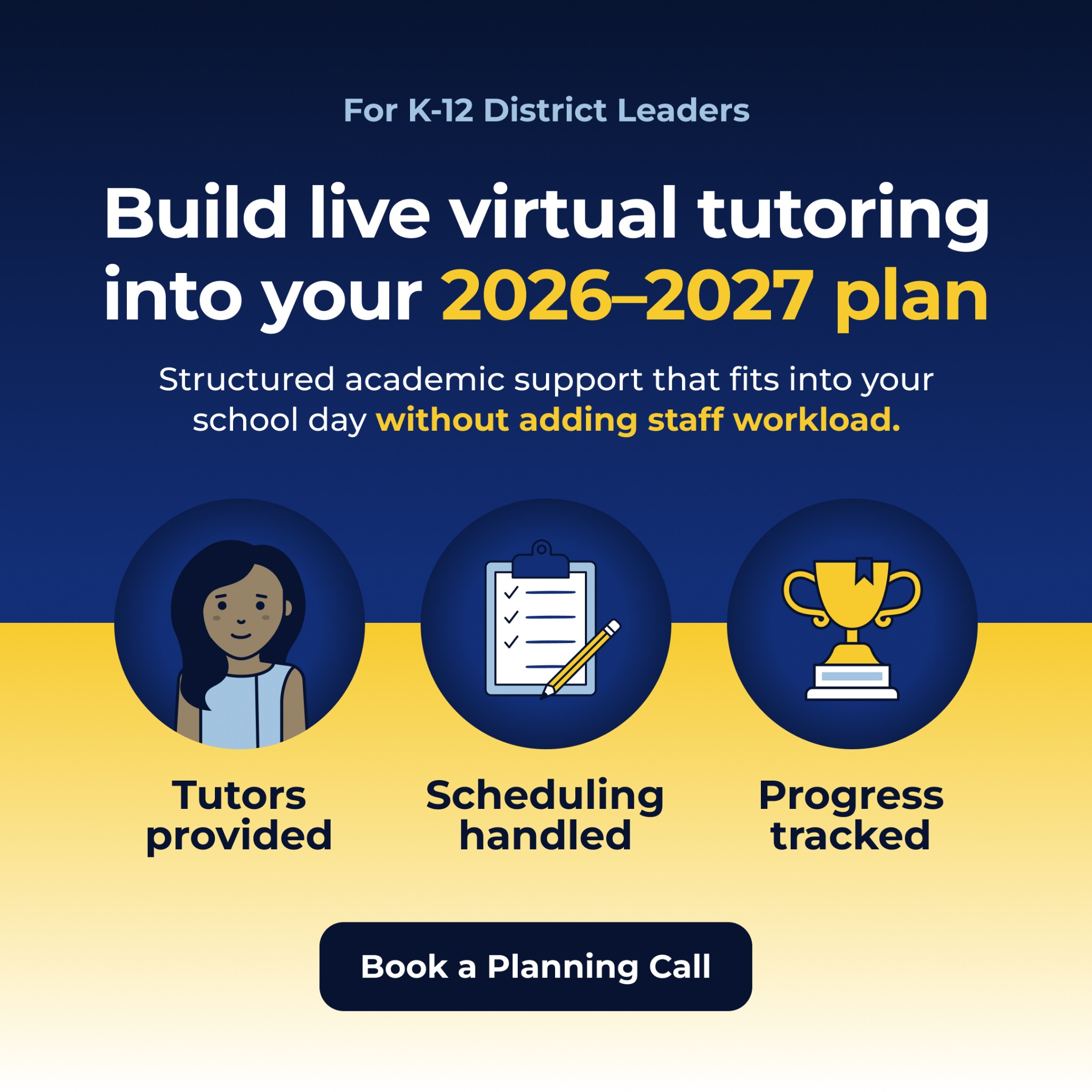 Cignition Facebook ad: Meet with an Expert | Build Tutoring into Your 26-27 Plan