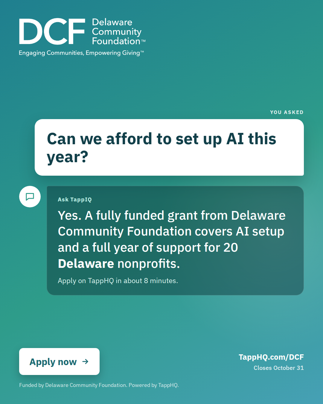 TappHQ - The Operational Intelligence Platform for Mission-Driven Orgs Facebook ad: Yes, you can afford AI this year