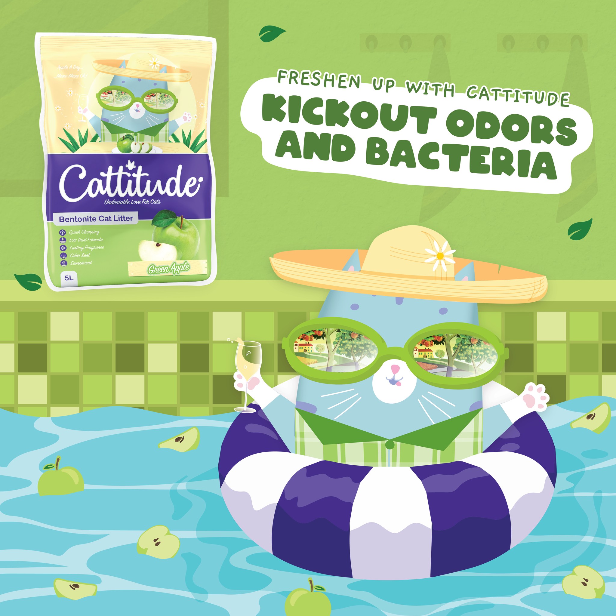 Cattitude Facebook ad: Keep your home purr-fectly fresh and bacteria-free with…