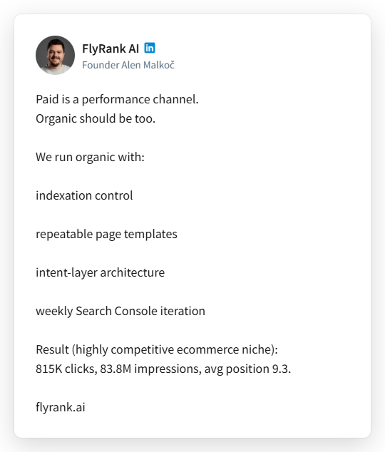 FlyRank Facebook ad