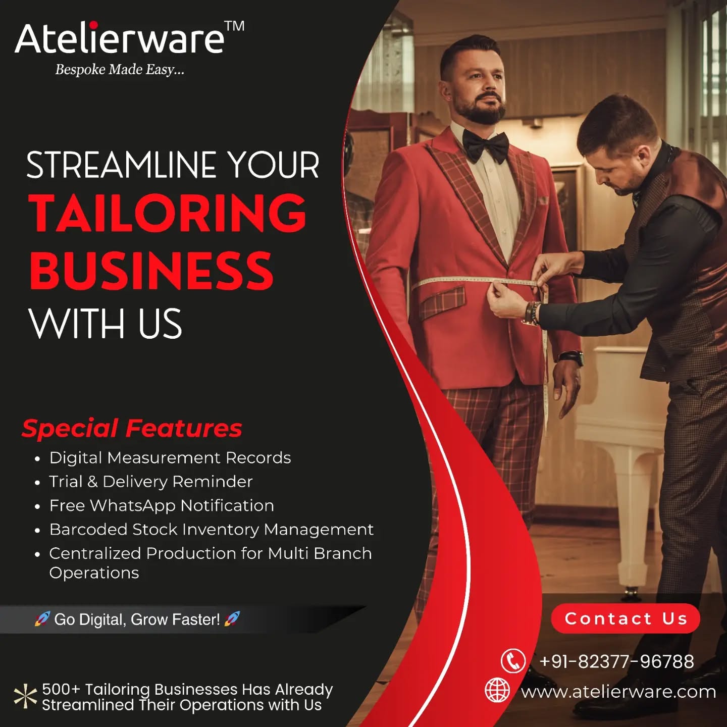 Atelierware - Bespoke Made Easy Facebook ad: Go Digital. Grow Faster.