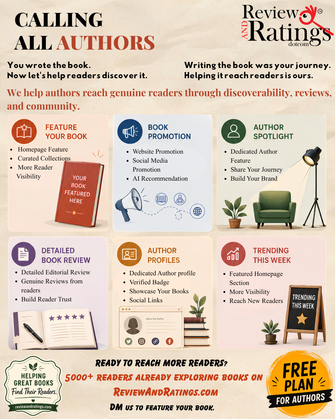 Review And Ratings Facebook ad: Promote Your Book
