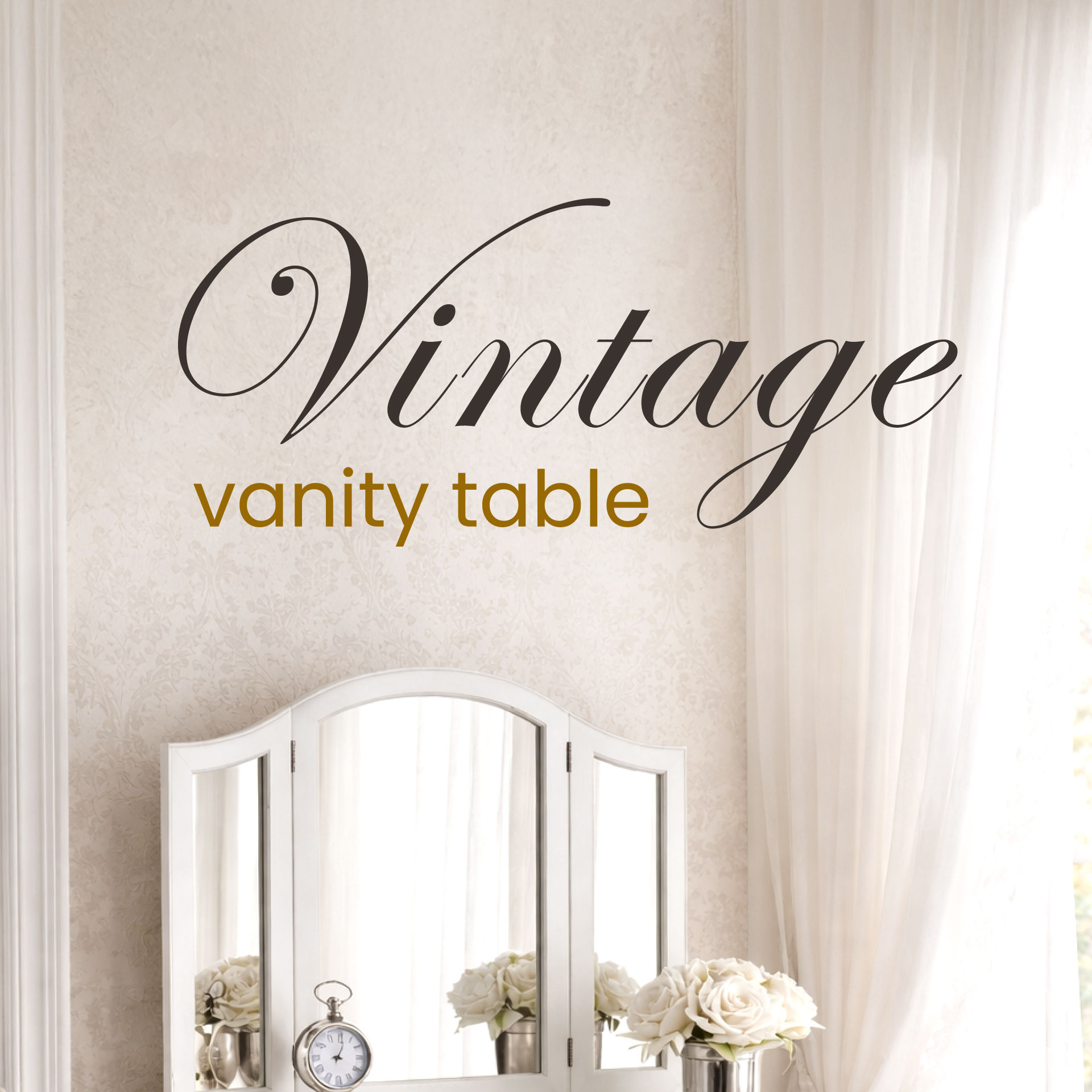 Chic Republic Facebook ad: Vintage Vanity Table โต๊ะเครื่องแป้งสไตล์วินเทจ