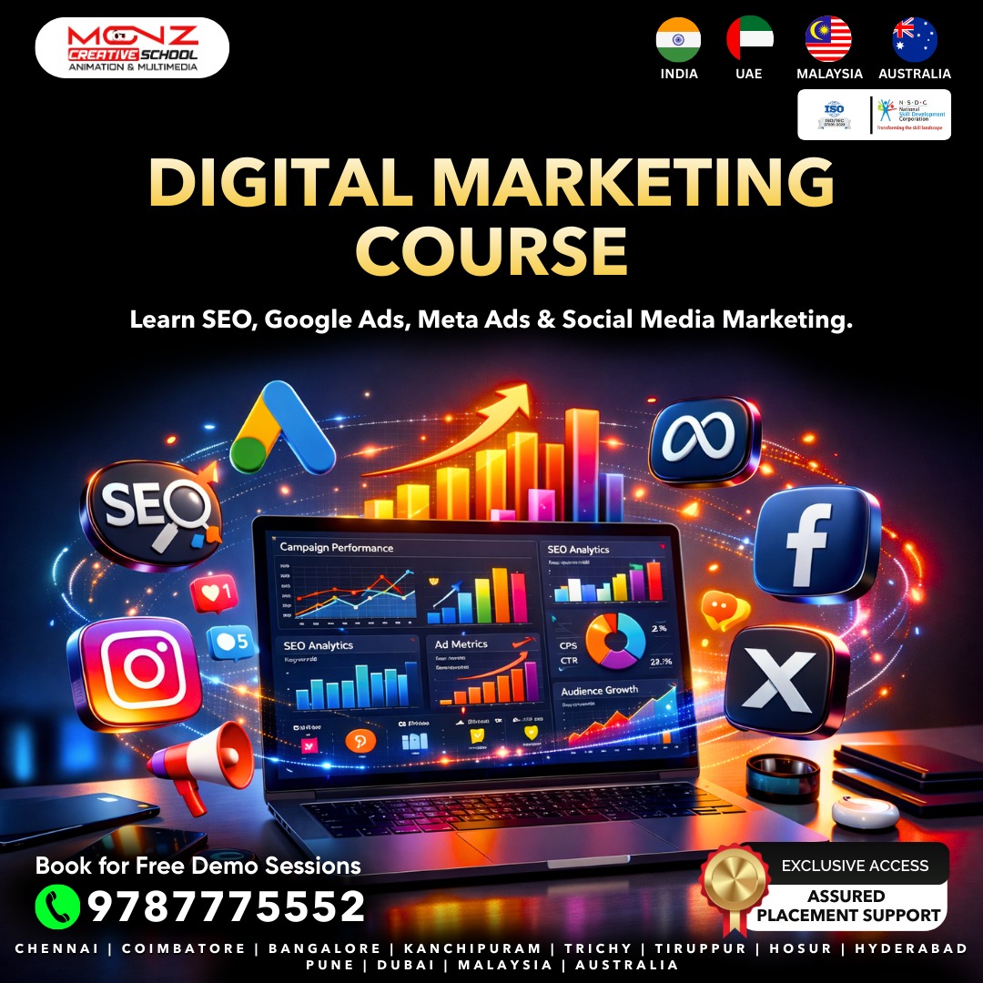 Monz Creative School Thudiyalur Facebook ad: Course With Placement