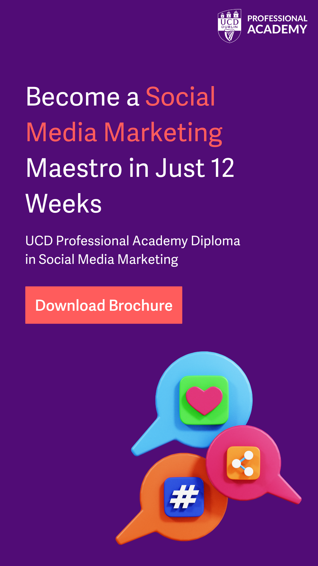 UCD Professional Academy Facebook ad