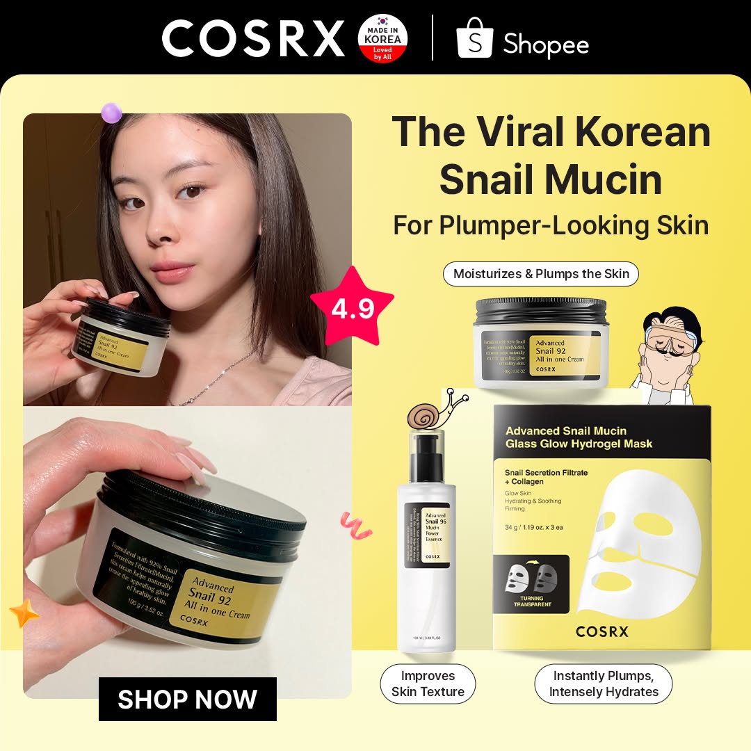 COSRX Indonesia Facebook ad: Seporsi kemenangan = Nemu COSRX yang bikin kulit extra…
