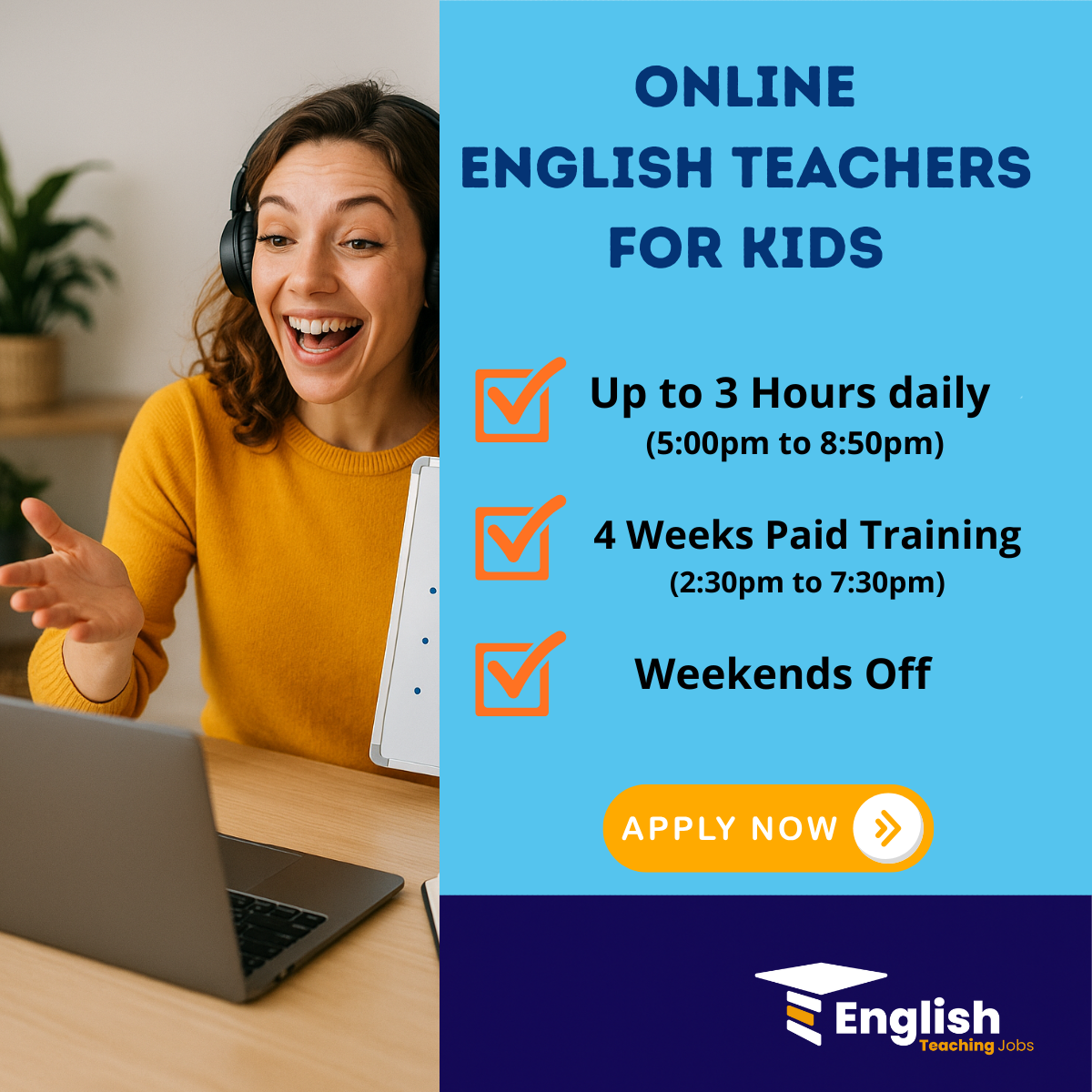 English Teaching Jobs Facebook ad