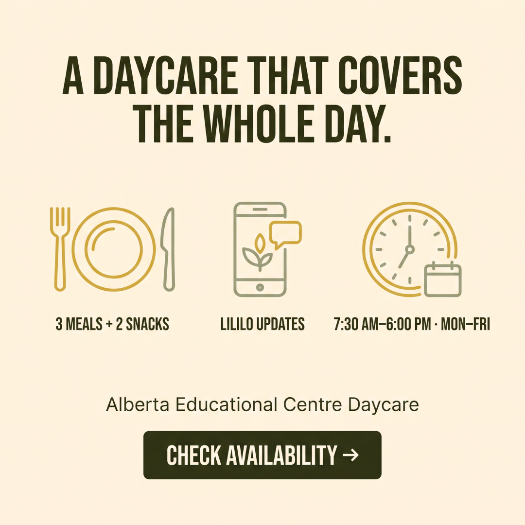 Alberta Educational Centre Daycare Facebook ad: Inclusive Early Learning Near Chinook, Spots Open by Age…