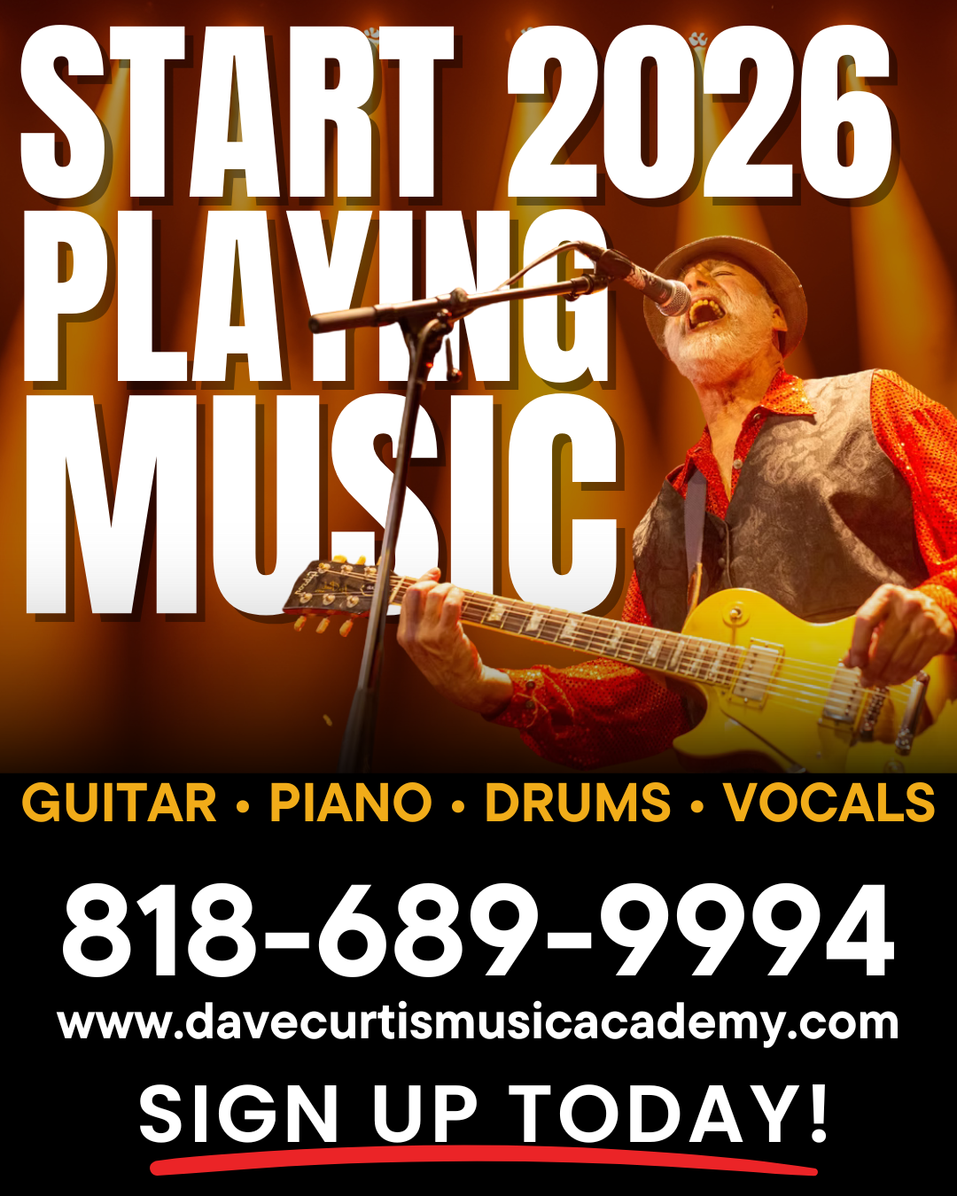 Dave Curtis Music Academy Facebook ad
