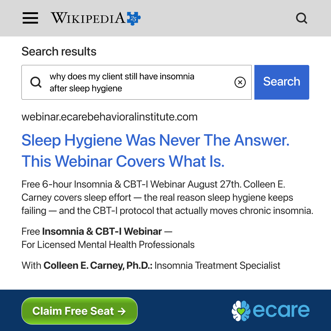 eCare Behavioral Health Institute Facebook ad