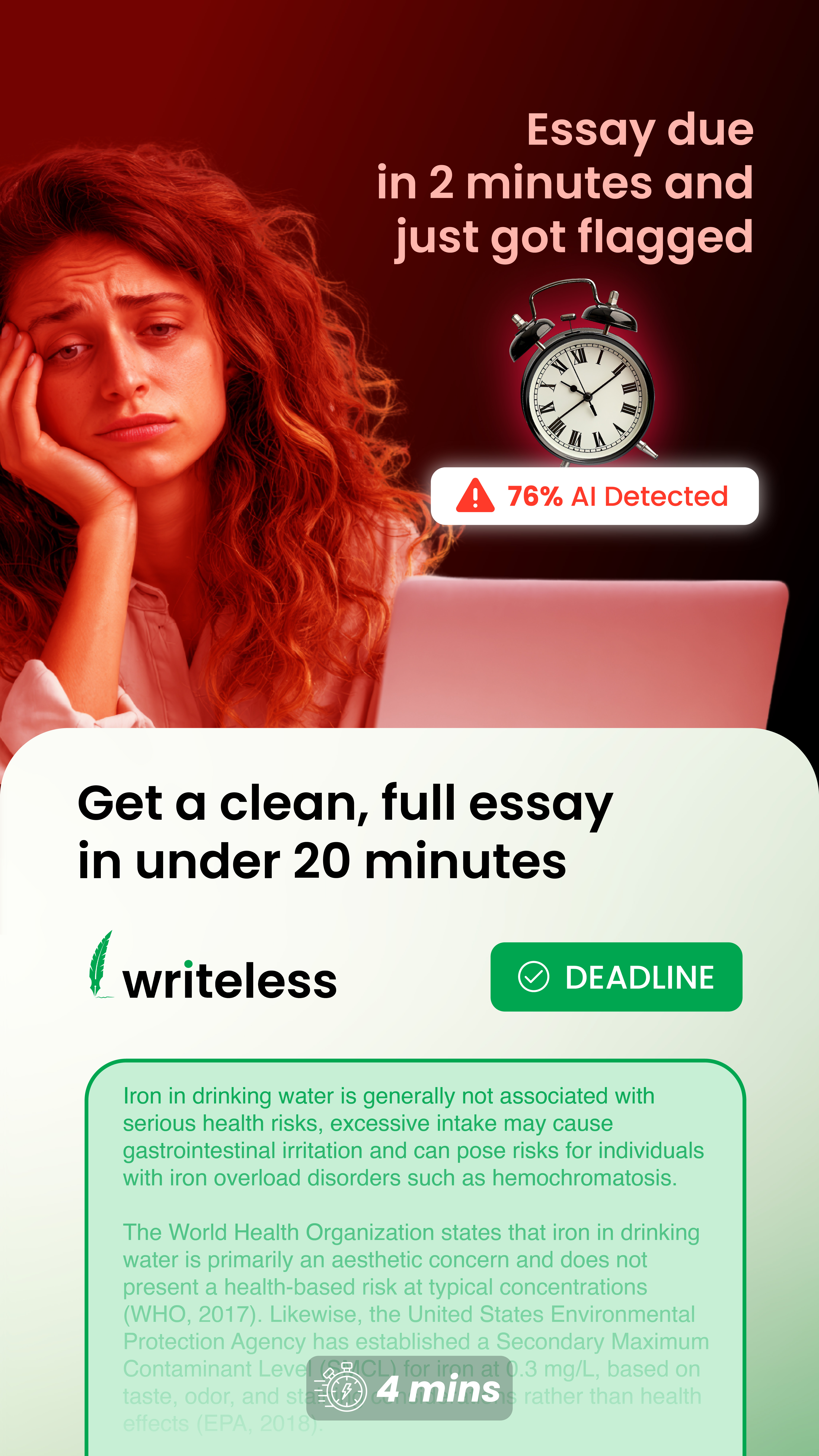 Writeless AI Facebook ad
